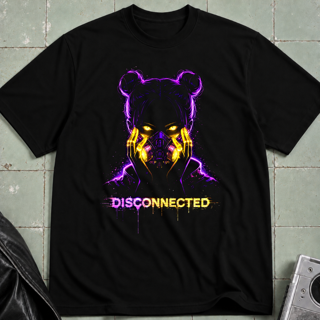 Azure Glitch Signal Cut Eyes Still Burning T-Shirt
